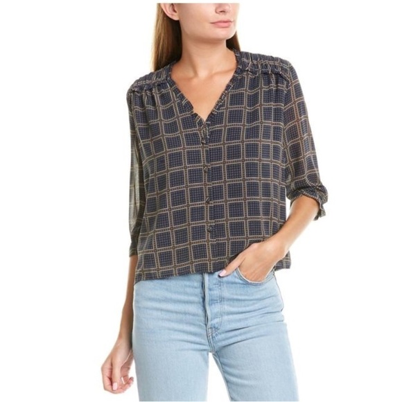 D.RA Los Angeles Empire V Neck Geometric Top - Picture 2 of 5